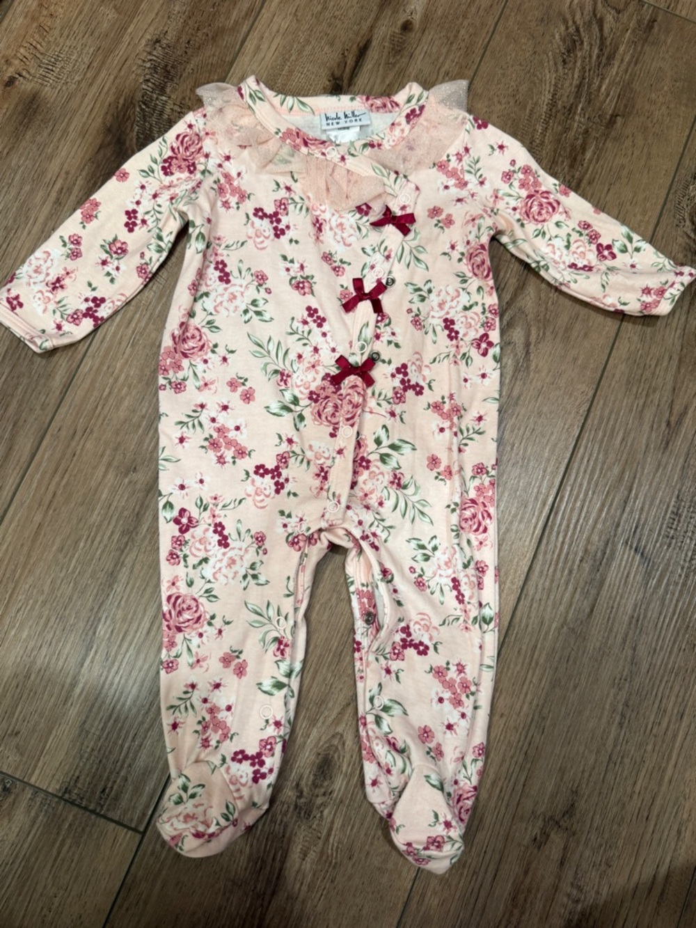 Nicole Miller floral lace footie